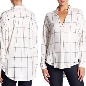 Lush Windowpane Black & White Checkered Shirt